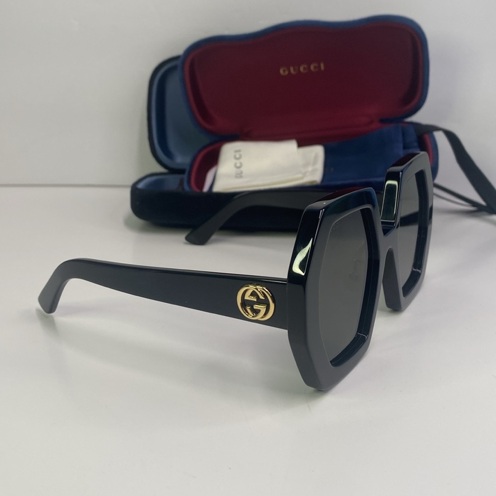 New Authentic Gucci Grey Geometric Ladies Sunglasses GG0772S 004 55. - Picture 4 of 11